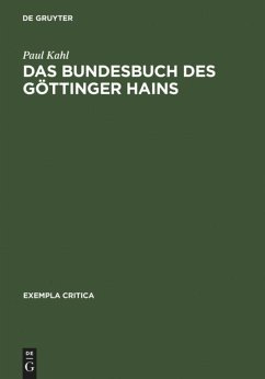 Das Bundesbuch des Göttinger Hains - Kahl, Paul