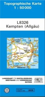Topographische Karte Bayern Kempten (Allgäu)