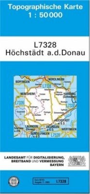 Topographische Karte Bayern Höchstädt a. d. Donau