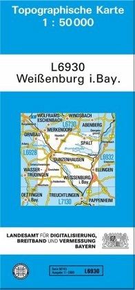 Topographische Karte Bayern Weißenburg i. Bay. - Landkarten portofrei