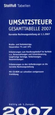 Umsatzsteuer-Gesamttabelle 2007, m. CD-ROM / Stollfuß Tabellen - Langer, Michael