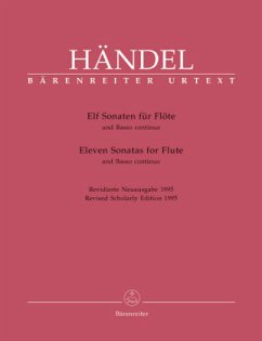 Elf Sonaten für Flöte und Basso continuo. Eleven Sonatas for Flute and Figured Bass, 2 Hefte - Händel, Georg Friedrich