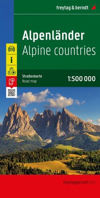Alpenländer, Straßenkarte 1:500.000, freytag & berndt; The Alps / Les Alpes / Alpi / Los Alpes