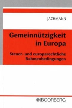 Gemeinnützigkeit in Europa - Jachmann, Monika