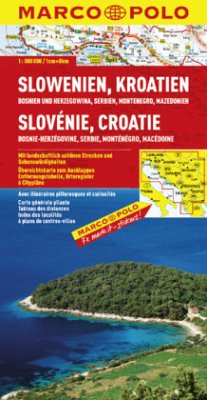 Cover Marco Polo Karte Slowenien, Kroatien, Bosnien und Herzegowina, Serbien, Kosovo, Montenegro, Albanien, Mazedonien. Slovénie, Croatie, Bosne-Herzégovine, Serbie, Kosovo, Monténégro, Albanie, Macédoine / Slovenija, Hrvaska, Bosna in Hercegovina, Srbija, Kosovo, Crna Gora, Albanija, Makedonija / Slovenia, Croatia, Bosnia and Hercegovina, Serbia, Kosovo, Montenegro, Albania, Macedonia
