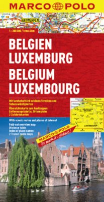 Marco Polo Karte Belgien, Luxemburg. Belgium, Luxembourg. Belgie, Luxemburg. Belgique, Luxembourg