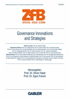 Governance Innovations and Strategies - Fabel, Oliver / Franck, Egon (Hgg.)