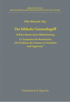 Der biblische Gesetzesbegriff - Behrends, Okko (Hrsg.)