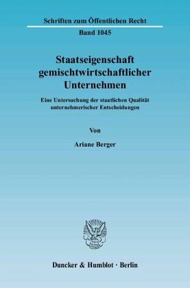 Staatseigenschaft gemischtwirtschaftlicher Unternehmen