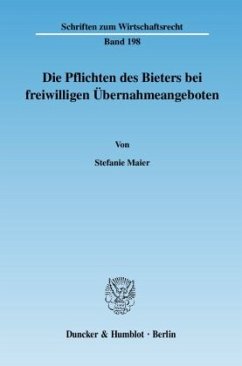 Cover Die Pflichten des Bieters bei freiwilligen Übernahmeangeboten.