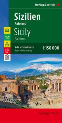 Freytag & Berndt Autokarte Sizilien - Palermo, Top 10 Tips, Autokarte 1:150.000