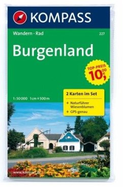 Cover Kompass Karte Burgenland, 2 Bl. m. Kompass Naturführer Wiesenblumen