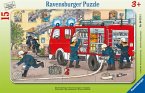 Ravensburger 06321 - Mein Feuerwehrauto, 15 Teile Rahmenpuzzle
