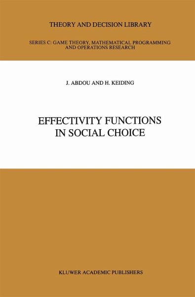 Effectivity Functions in Social Choice Effectivity Functions in Social Choice