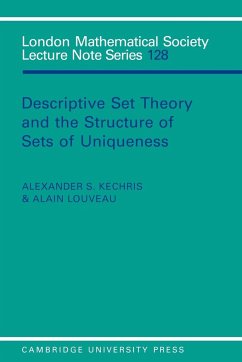 Descriptive Set Theory and the Structure of Sets of Uniqueness - Kechris, A. S.; Kechris, Alexander S.; Louveau, Alain