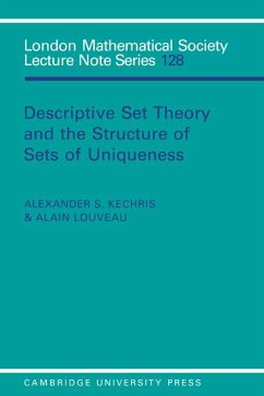 Descriptive Set Theory and the Structure of Sets of Uniqueness - Kechris, A. S.; Kechris, Alexander S.; Louveau, Alain