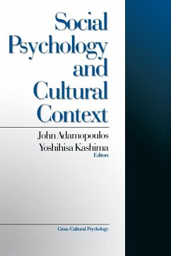 Social Psychology and Cultural Context - Adamopoulos, John; Kashima, Yoshihisa