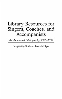 Cover Library Resources for Singers, Coaches, and Accompanists