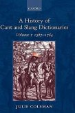 A History of Cant and Slang Dictionaries