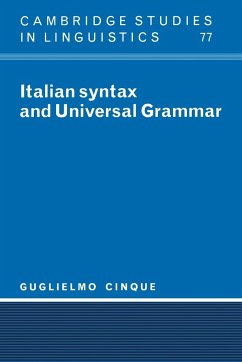 Italian Syntax and Universal Grammar - Cinque, Guglielmo