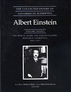 Cover The Collected Papers of Albert Einstein, Volume 6: The Berlin Years: Writings, 1914-1917.
