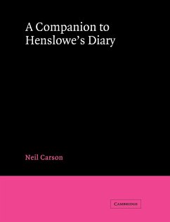 A Companion to Henslowe's Diary - Carson, Neil