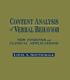 Content Analysis of Verbal Behavior - Gottschalk, Louis A
