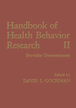 Handbook of Health Behavior Research II - Gochman, David S. (Hrsg.)