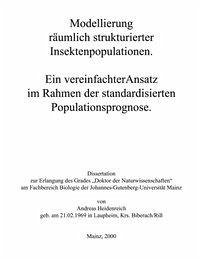 Modellierung räumlich strukturierter Insektenpopulationen - Heidenreich, Andreas