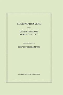Urteilstheorie Vorlesung 1905 - Husserl, Edmund