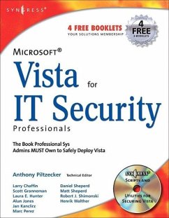 Microsoft Vista for IT Security Professionals - Piltzecker, Anthony