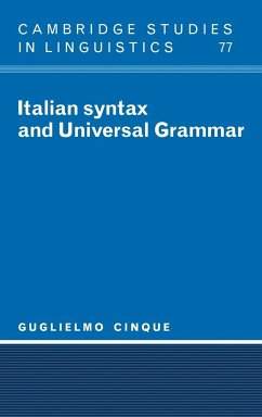 Italian Syntax and Universal Grammar - Cinque, Guglielmo