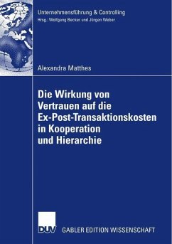 Die Wirkung von Vertrauen auf die Ex-Post-Transaktionskosten in Kooperation und Hierarchie - Matthes, Alexandra