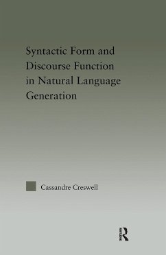 Syntactic Form and Discourse Function in Natural Language Generation - Creswell, Cassandre