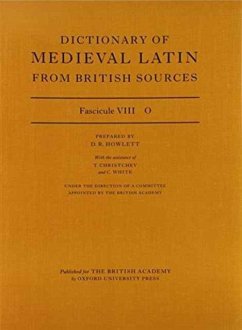 Dictionary of Medieval Latin from British Sources: Fascicule VIII: O - Howlett, David (ed.)