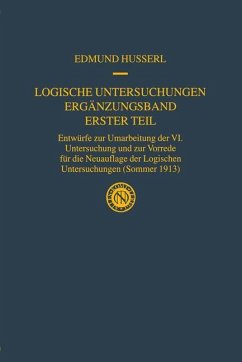 Logische Untersuchungen Ergänzungsband Erster Teil - Husserl, Edmund