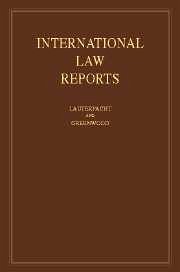 International Law Reports - Lauterpacht, Elihu / Greenwood, C. J. (eds.)