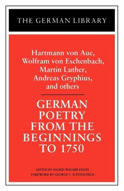 Cover German Poetry from the Beginnings to 1750