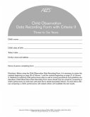 Assessment, Evaluation, and Programming System for Infants and Children (Aeps(r)), Child Observation Data Recording Form II