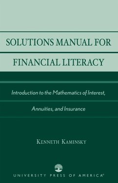 Solutions Manual for Financial Literacy - Kaminsky, Kenneth