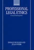 Professional Legal Ethics - Nicolson, Donald; Webb, Julian