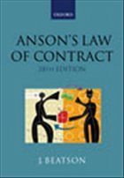 Anson's Law of Contract - Beatson QC, Sir Jack