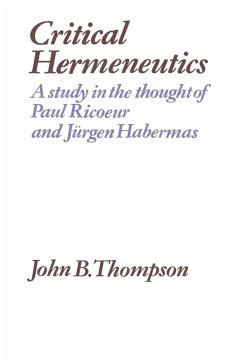 Critical Hermeneutics - Thompson, John B.; Thompson, J. B.