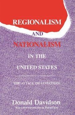 Regionalism and Nationalism in the United States - Davidson, Donald