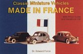 Classic Miniature Vehicles Made in France with Price Guide and Variations List