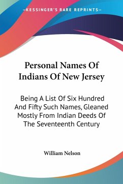 Personal Names Of Indians Of New Jersey - Nelson, William