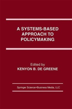 A Systems-Based Approach to Policymaking - De Greene, K.B. (Hrsg.)