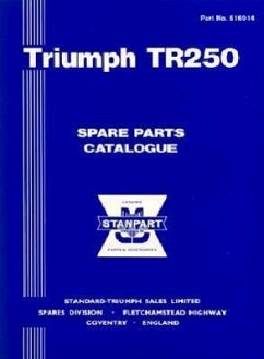 Cover Triumph TR250 Spare Parts Catalogue: 1968