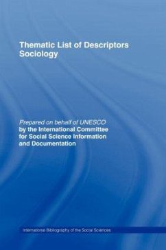 Thematic List of Descriptors - Sociology - International Committee for Social Scien