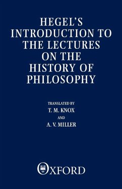 Cover Hegel's Introduction to the Lectures on the History of Philosophy